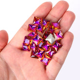 Violet Blue Princess Square Shape High Quality Glass Pointed Back Fancy Rhinestones WholesaleRhinestone
